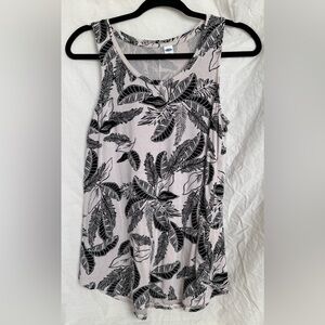 Old Navy Monochrome Leaf Print Luxe Tank Top